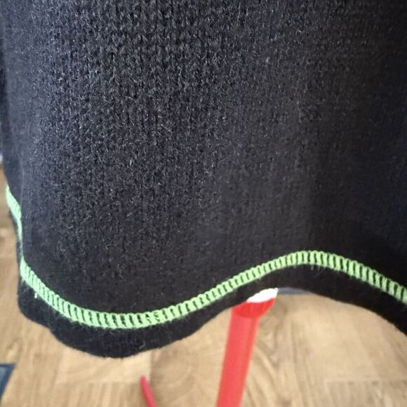 Quacker Factory SZ M Ugly Christmas Cat Snowman Sweater Scarf Embroidered Winter - Picture 8 of 13